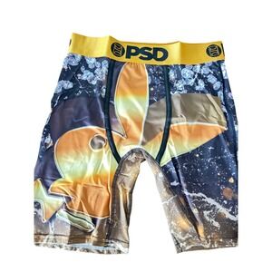 PSD Underwear Mens Playboy Diamond Bunny Graphic Boxer Briefs Gold Black Large